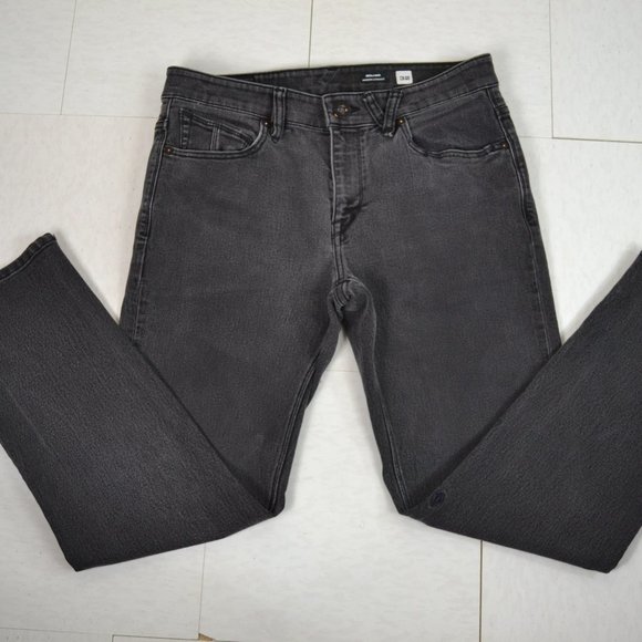 Goth dark grey charcoal Jeans men's 32x 30 Volcom - Picture 1 of 12